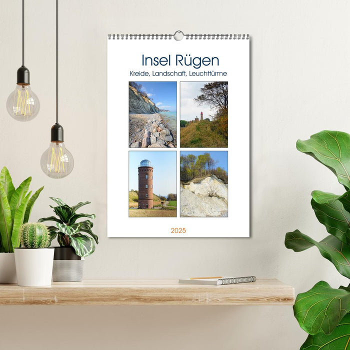 Insel Rügen - Kreide, Landschaft, Leuchttürme (CALVENDO Wandkalender 2025)