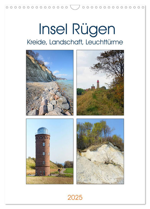 Insel Rügen - Kreide, Landschaft, Leuchttürme (CALVENDO Wandkalender 2025)