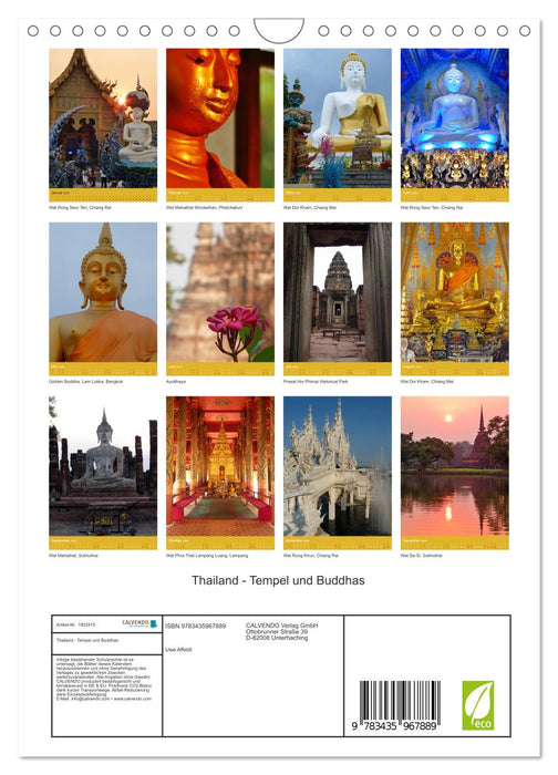 Thailand - Tempel und Buddhas (CALVENDO Wandkalender 2025)