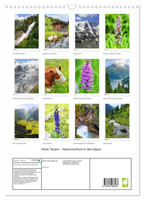 Hohe Tauern - Naturreichtum in den Alpen (CALVENDO Wandkalender 2025)