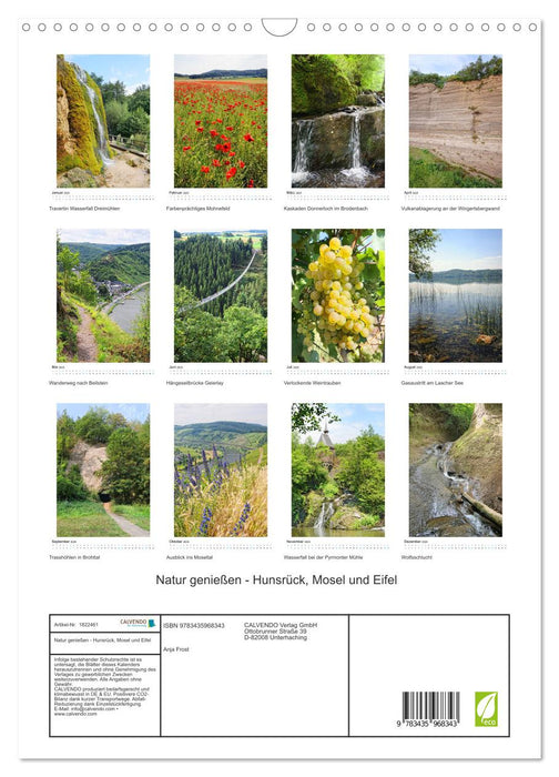 Natur genießen - Hunsrück, Mosel und Eifel (CALVENDO Wandkalender 2025)