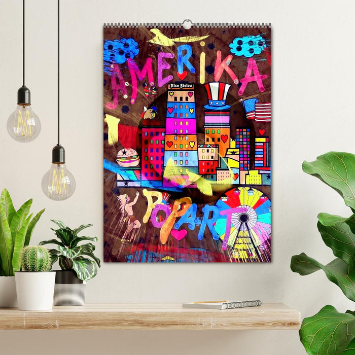 Amerika Popart von Nico Bielow (CALVENDO Wandkalender 2025)