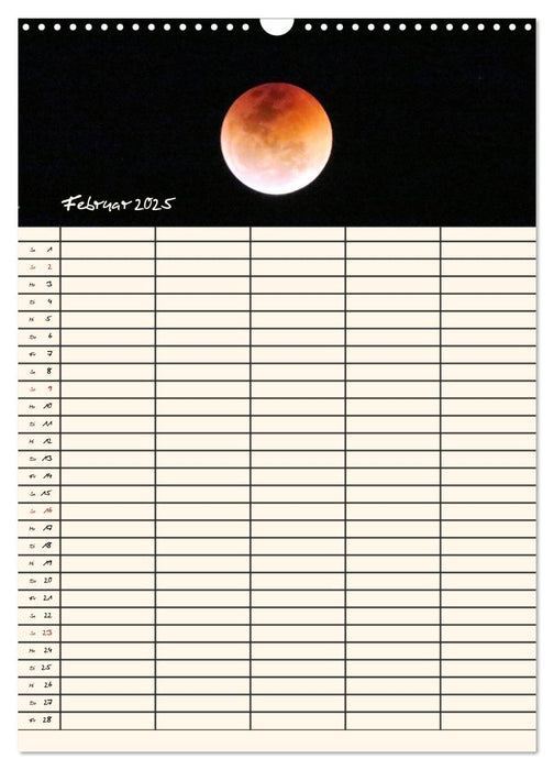 Faszination Mond - Momentaufnahmen einer Mondfinsternis (CALVENDO Wandkalender 2025)