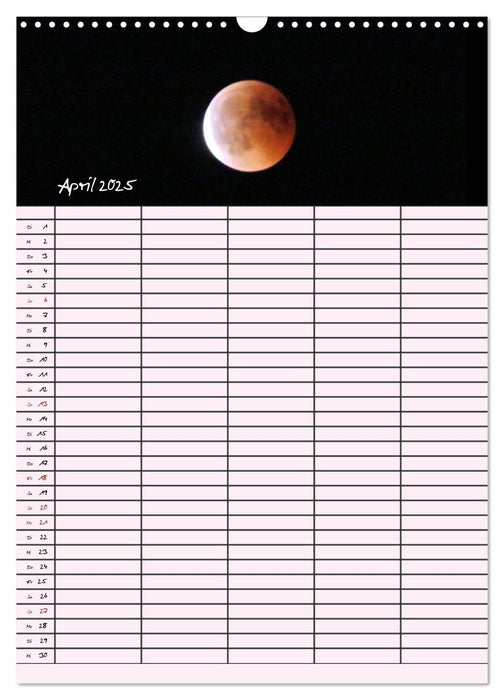 Faszination Mond - Momentaufnahmen einer Mondfinsternis (CALVENDO Wandkalender 2025)