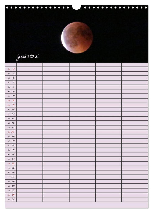 Faszination Mond - Momentaufnahmen einer Mondfinsternis (CALVENDO Wandkalender 2025)