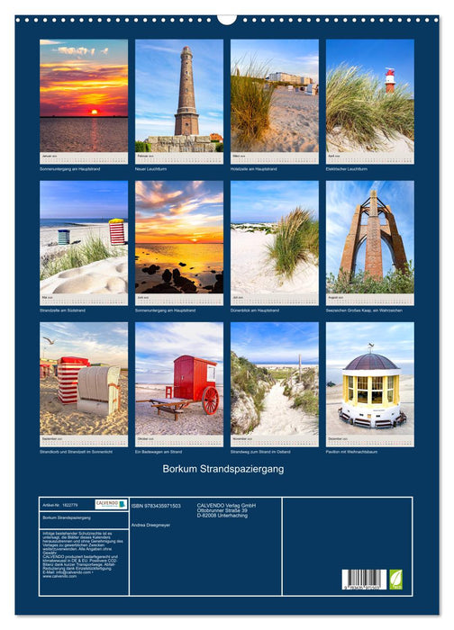 Borkum Strandspaziergang (CALVENDO Wandkalender 2025)