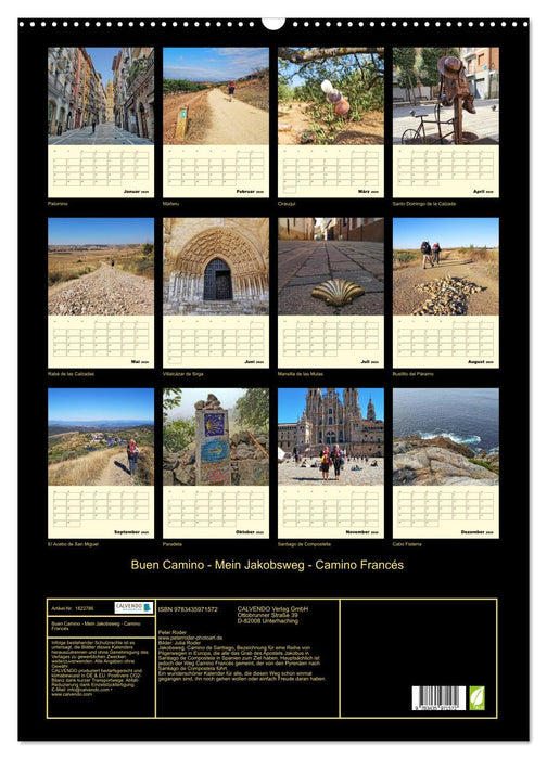 Buen Camino - Mein Jakobsweg - Camino Francés (CALVENDO Wandkalender 2025)