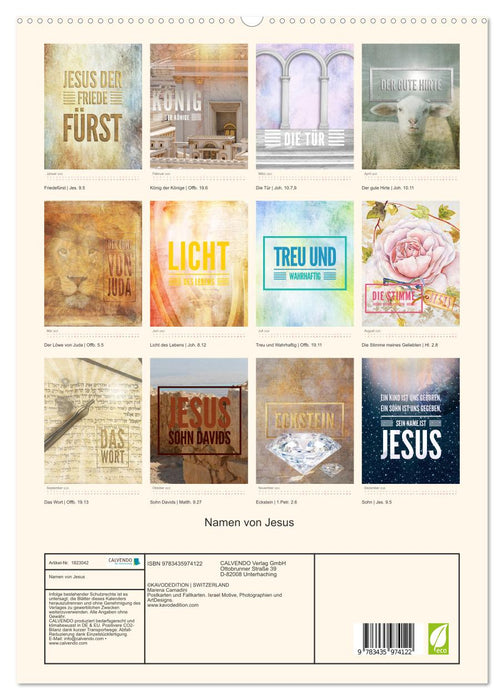 Namen von Jesus (CALVENDO Premium Wandkalender 2025)