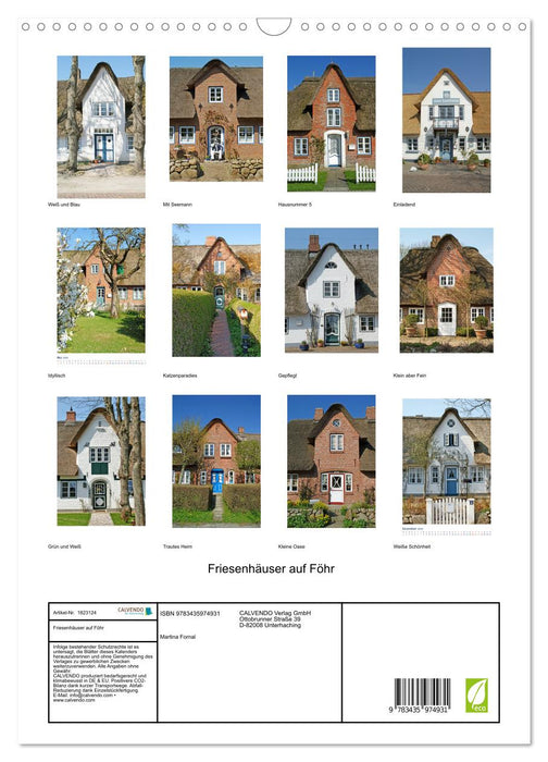 Friesenhäuser auf Föhr (CALVENDO Wandkalender 2025)