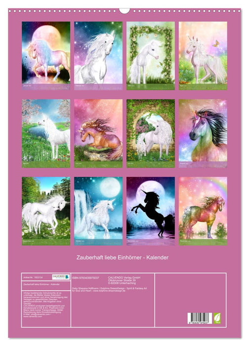 Zauberhaft liebe Einhörner - Kalender (CALVENDO Wandkalender 2025)