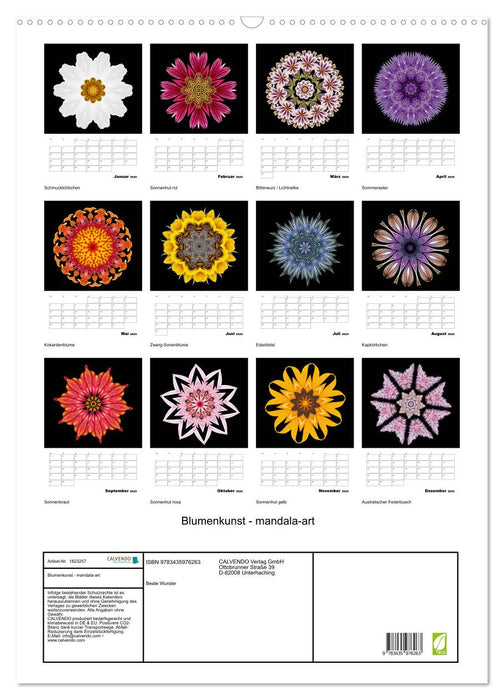 Blumenkunst - mandala-art (CALVENDO Wandkalender 2025)