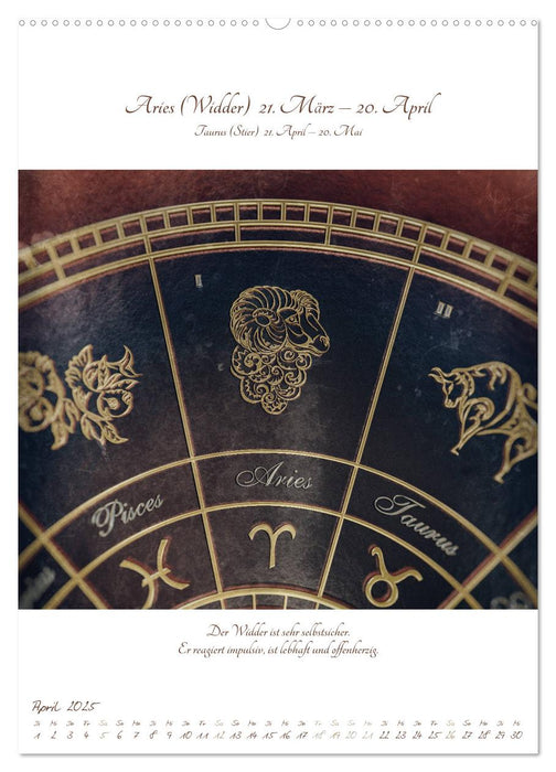 Zodiakus - Die Tierkreiszeichen im Jahresverlauf (CALVENDO Wandkalender 2025)