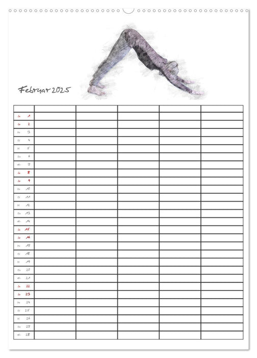 Yoga Inspirationen - Familienplaner (CALVENDO Wandkalender 2025)