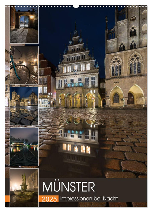 Münster - Impressionen bei Nacht (CALVENDO Wandkalender 2025)