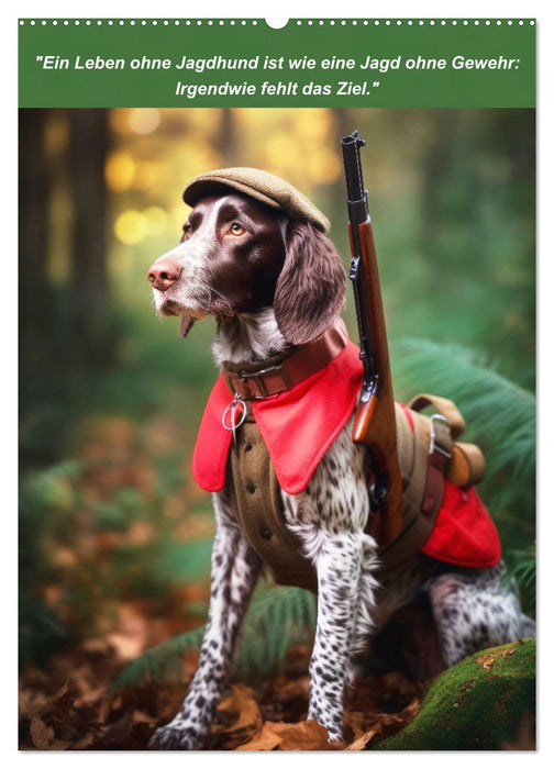 Lustige Jagdhunde mit Jägerlatein (CALVENDO Wandkalender 2025)