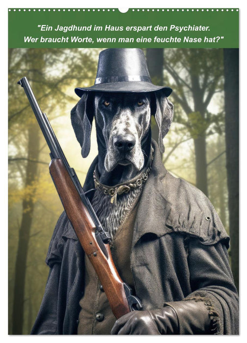 Lustige Jagdhunde mit Jägerlatein (CALVENDO Wandkalender 2025)