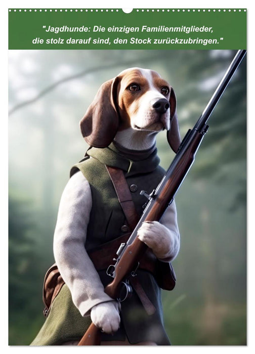 Lustige Jagdhunde mit Jägerlatein (CALVENDO Wandkalender 2025)