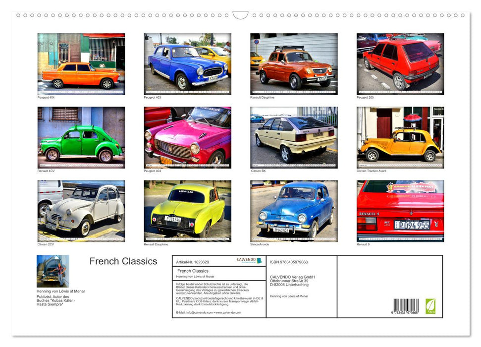 French Classics (CALVENDO Wandkalender 2025)