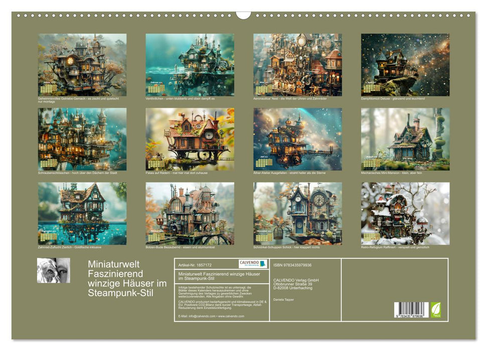 Miniaturwelt Faszinierend winzige Häuser im Steampunk-Stil (CALVENDO Wandkalender 2025)
