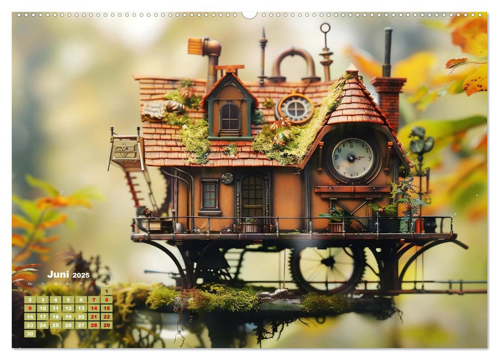 Miniaturwelt Faszinierend winzige Häuser im Steampunk-Stil (CALVENDO Wandkalender 2025)