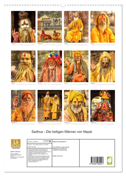 Sadhus - Die heiligen Männer von Nepal (CALVENDO Premium Wandkalender 2025)