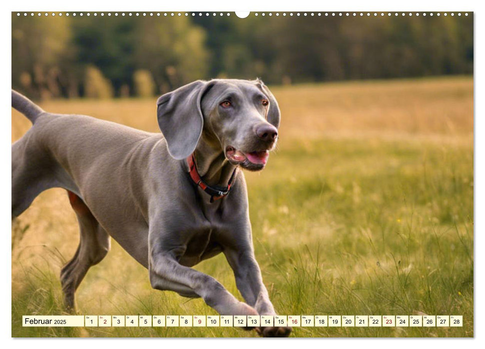 Weimaraner - der ideale Jagdbegleiter (CALVENDO Premium Wandkalender 2025)