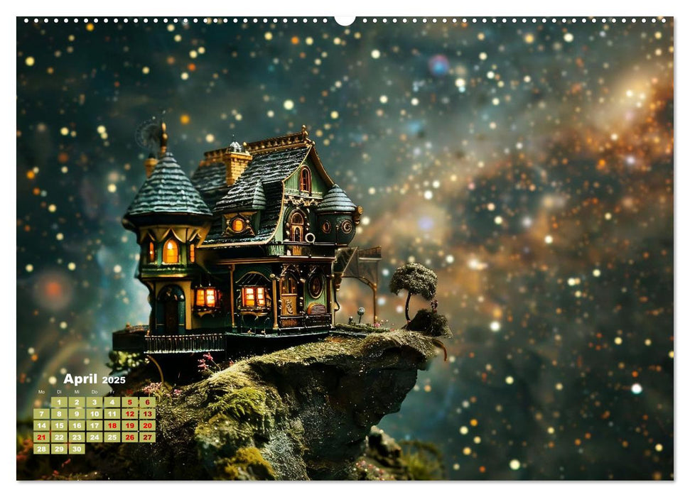 Miniaturwelt Faszinierend winzige Häuser im Steampunk-Stil (CALVENDO Premium Wandkalender 2025)