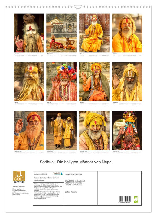 Sadhus - Die heiligen Männer von Nepal (CALVENDO Wandkalender 2025)