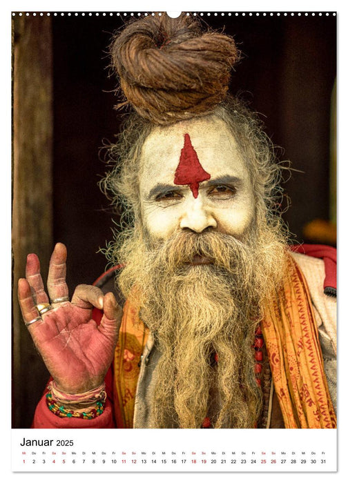 Sadhus - Die heiligen Männer von Nepal (CALVENDO Wandkalender 2025)