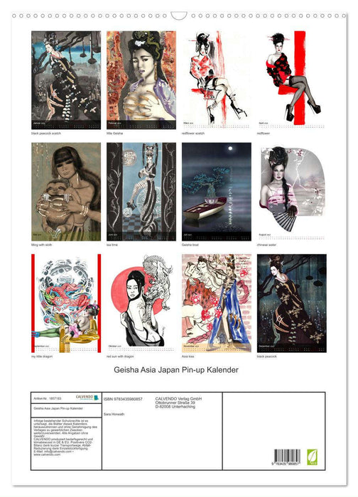 Geisha Asia Japan Pin-up Kalender (CALVENDO Wandkalender 2025)
