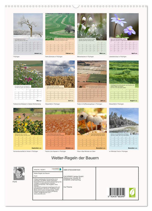 Wetter-Regeln der Bauern (CALVENDO Premium Wandkalender 2025)