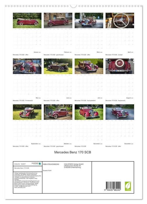 Mercedes Benz 170 SCB (CALVENDO Premium Wandkalender 2025)