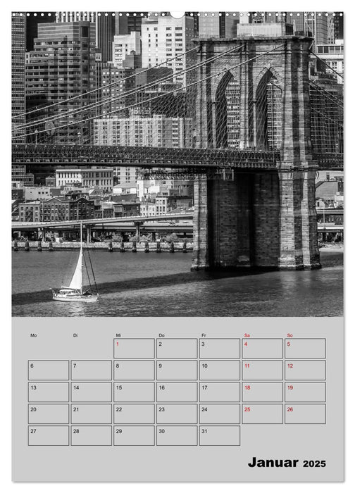 NEW YORK CITY Monochrome Stadtansichten (CALVENDO Premium Wandkalender 2025)