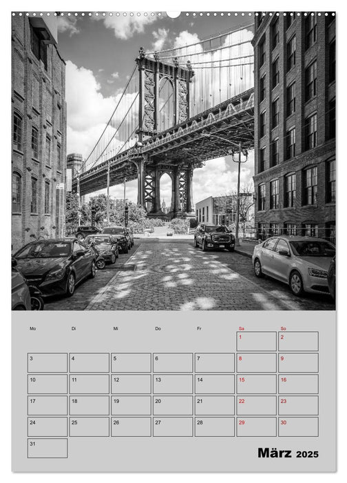 NEW YORK CITY Monochrome Stadtansichten (CALVENDO Premium Wandkalender 2025)