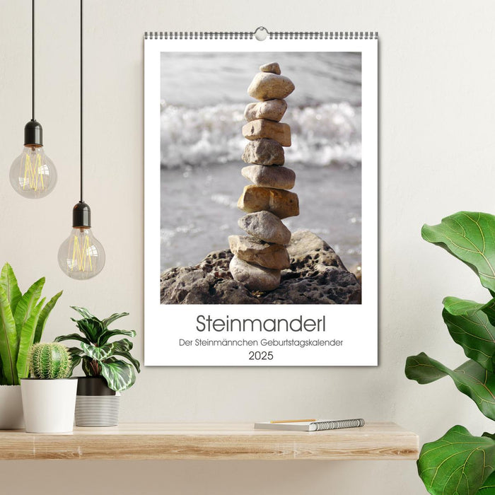 Steinmanderl - Der Steinmännchen Geburtstagskalender (CALVENDO Wandkalender 2025)