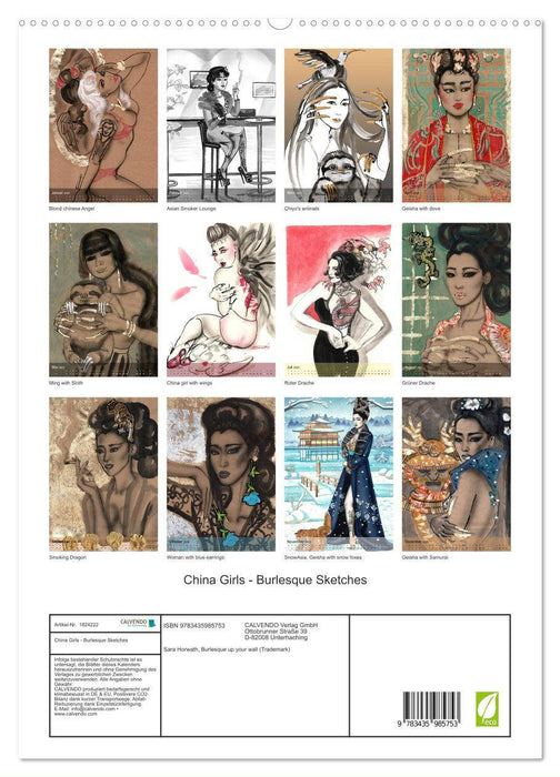 China Girls - Burlesque Sketches (CALVENDO Premium Wandkalender 2025)