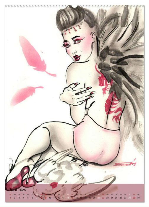 China Girls - Burlesque Sketches (CALVENDO Premium Wandkalender 2025)