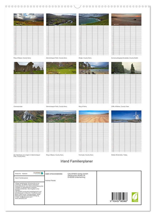 Irland Familienplaner (CALVENDO Premium Wandkalender 2025)