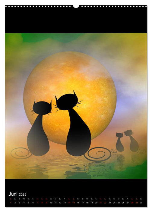 Mooncats - sie leben und sie träumen (CALVENDO Premium Wandkalender 2025)