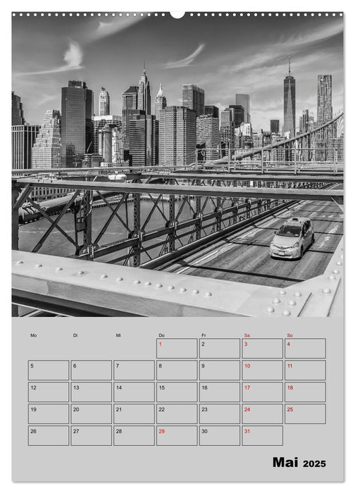 NEW YORK CITY Monochrome Stadtansichten (CALVENDO Wandkalender 2025)