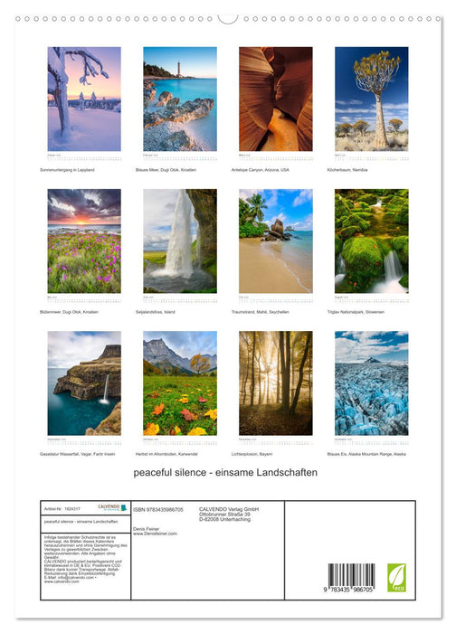 peaceful silence - einsame Landschaften (CALVENDO Premium Wandkalender 2025)