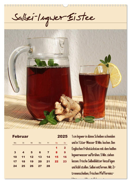 Erfrischender Eistee - Rezeptideen (CALVENDO Premium Wandkalender 2025)