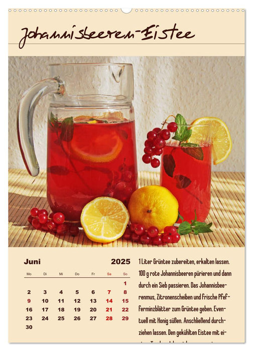 Erfrischender Eistee - Rezeptideen (CALVENDO Premium Wandkalender 2025)