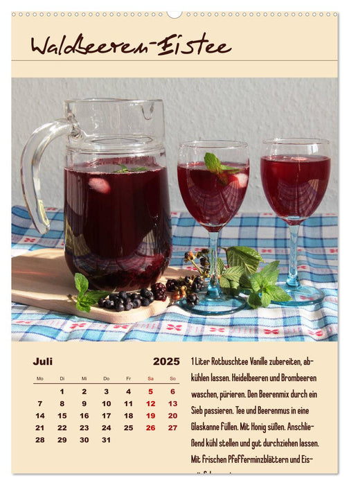 Erfrischender Eistee - Rezeptideen (CALVENDO Premium Wandkalender 2025)