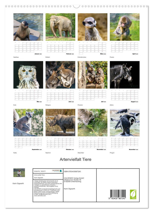 Artenvielfalt Tiere (CALVENDO Premium Wandkalender 2025)