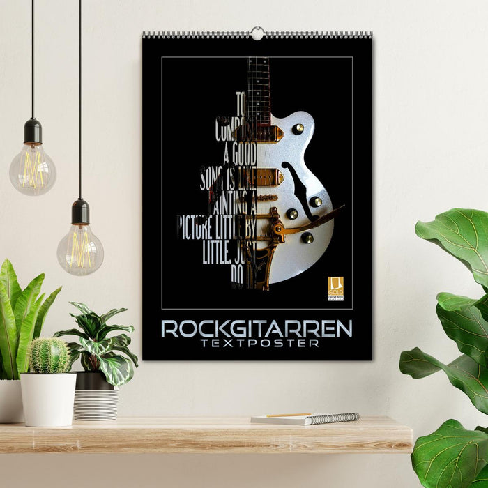 Rockgitarren Textposter (CALVENDO Wandkalender 2025)