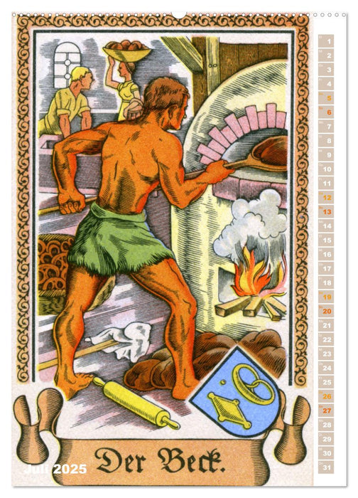 Altes Handwerk neu entdeckt: historische Zeichnungen (CALVENDO Premium Wandkalender 2025)