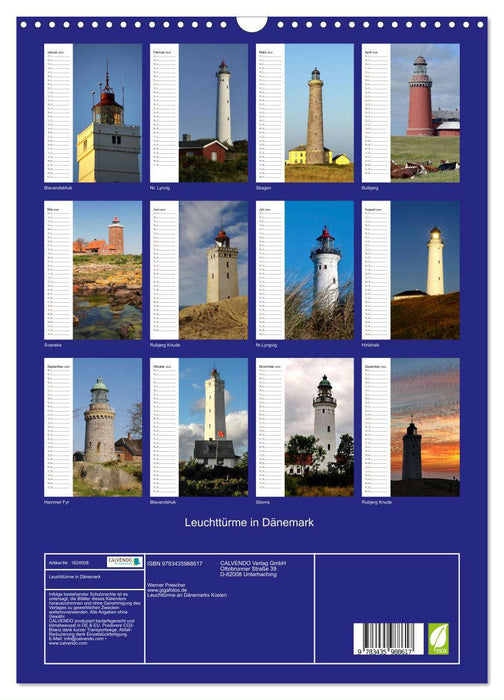 Leuchttürme in Dänemark (CALVENDO Wandkalender 2025)