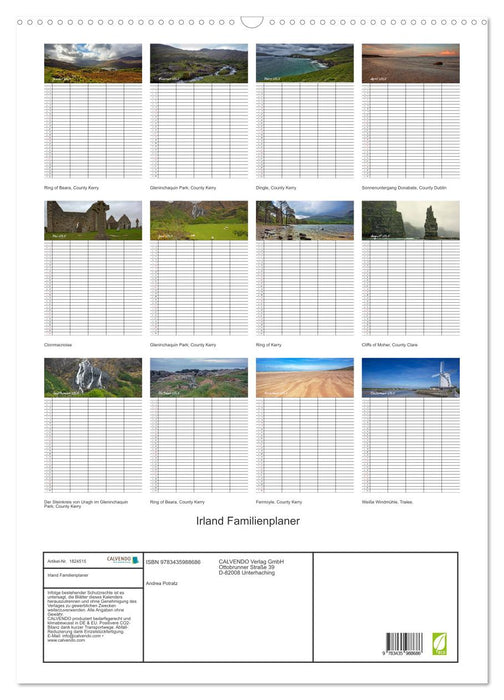 Irland Familienplaner (CALVENDO Wandkalender 2025)