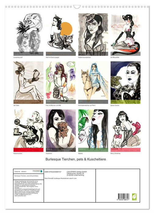Burlesque Tierchen, pets & Kuscheltiere (CALVENDO Wandkalender 2025)